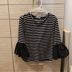 Black and white striped top